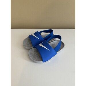 NWOT Nike Kawa Slide Sandals Toddler Boy 8c Blue Gray White Slip On Shoes